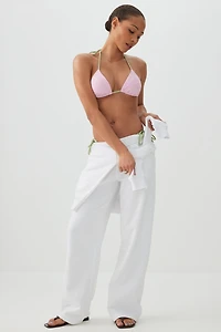 Pantalon ample en jersey bouclette