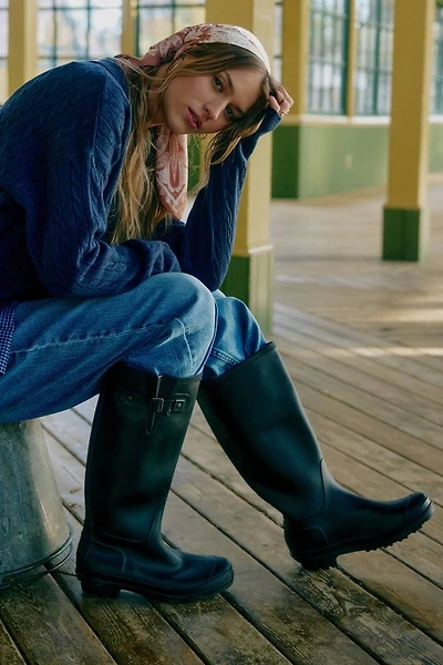 Ardene Knee High Rain Boots in Black | Size