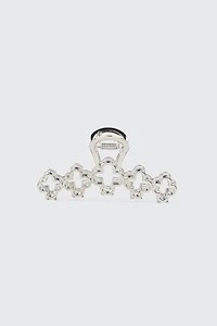 Ardene Clover Hair Claw in Silver