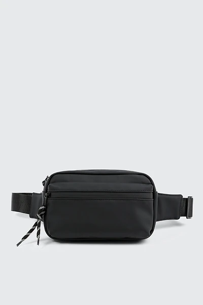 Ardene Faux Leather Fanny Pack in Black | Faux Leather/Nylon