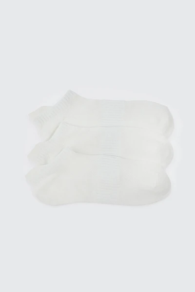 Ardene 3-Pack Athletic Demi Crew Socks in White | Polyester/Spandex