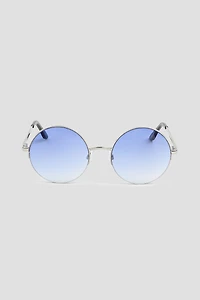 Ardene Metal Round Sunglasses in Light Blue