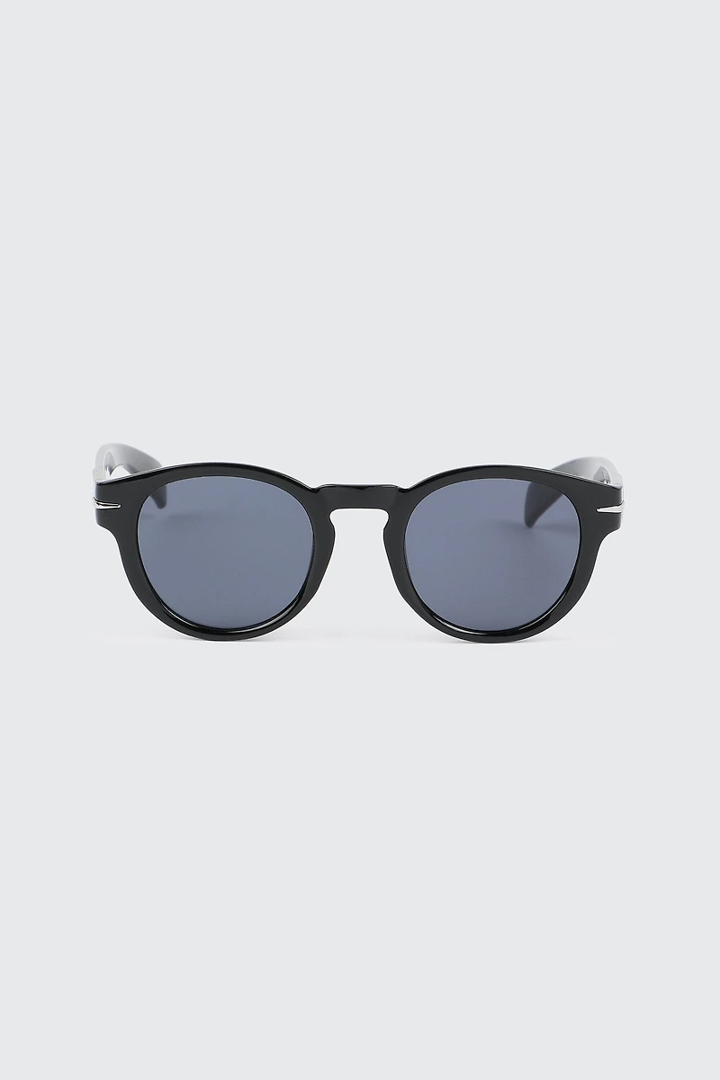 Ardene Man Round Sunglasses For Men in Black