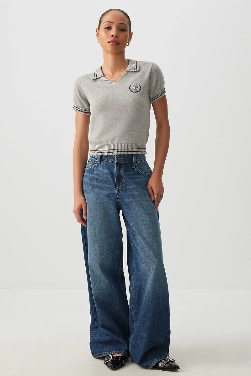 Polo à manches courtes en tricot