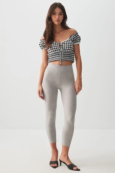 Ardene Super Soft Crop Leggings in Grey | Size | Polyester/Spandex | Eco-Conscious