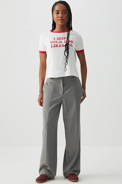 Ardene Mid Rise Baggy Trousers in Grey | Size | Polyester/Elastane/Viscose
