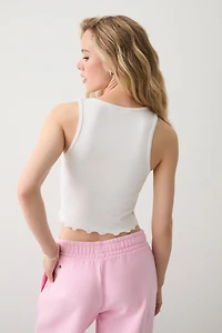 Camisole courte en pointelle