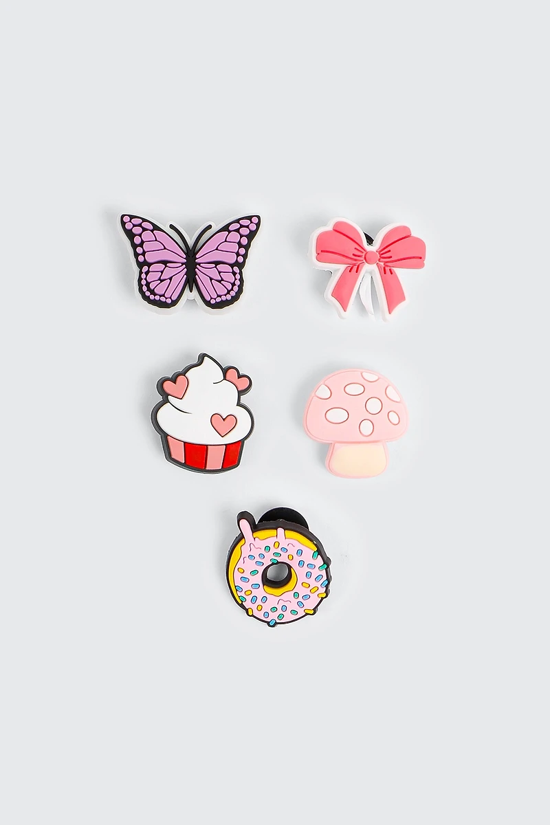 Ardene 5-Pack Pink Shoe Charms | Size 28
