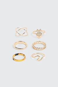 Lot de 5 bagues à détail poisson