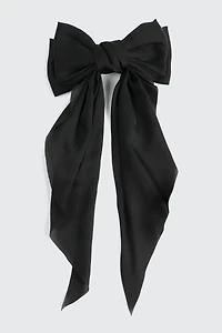 Ardene Large Bow Barrette in Black
