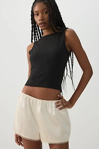 Short à taille mi-haute dentelle