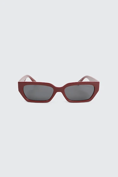 Ardene Rectangular Cat Eye Sunglasses in Red
