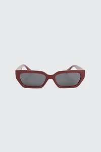 Ardene Rectangular Cat Eye Sunglasses in Red