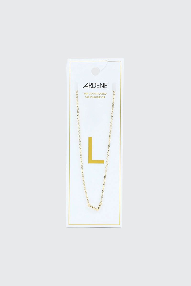 Ardene 14K Gold Plated Initial L Necklace