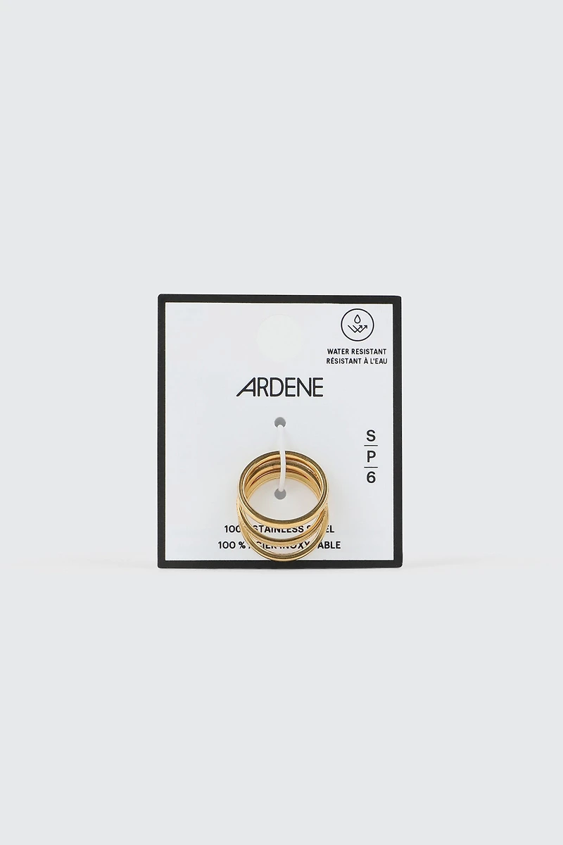 Lot de 3 bagues en acier inoxydable