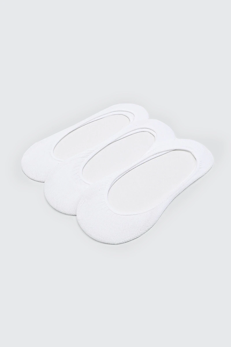 Ardene 3-Pack Low Cut Shoe Liners in White | Polyester/Spandex