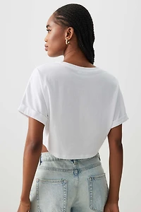 T-shirt carré ultracourt graphique