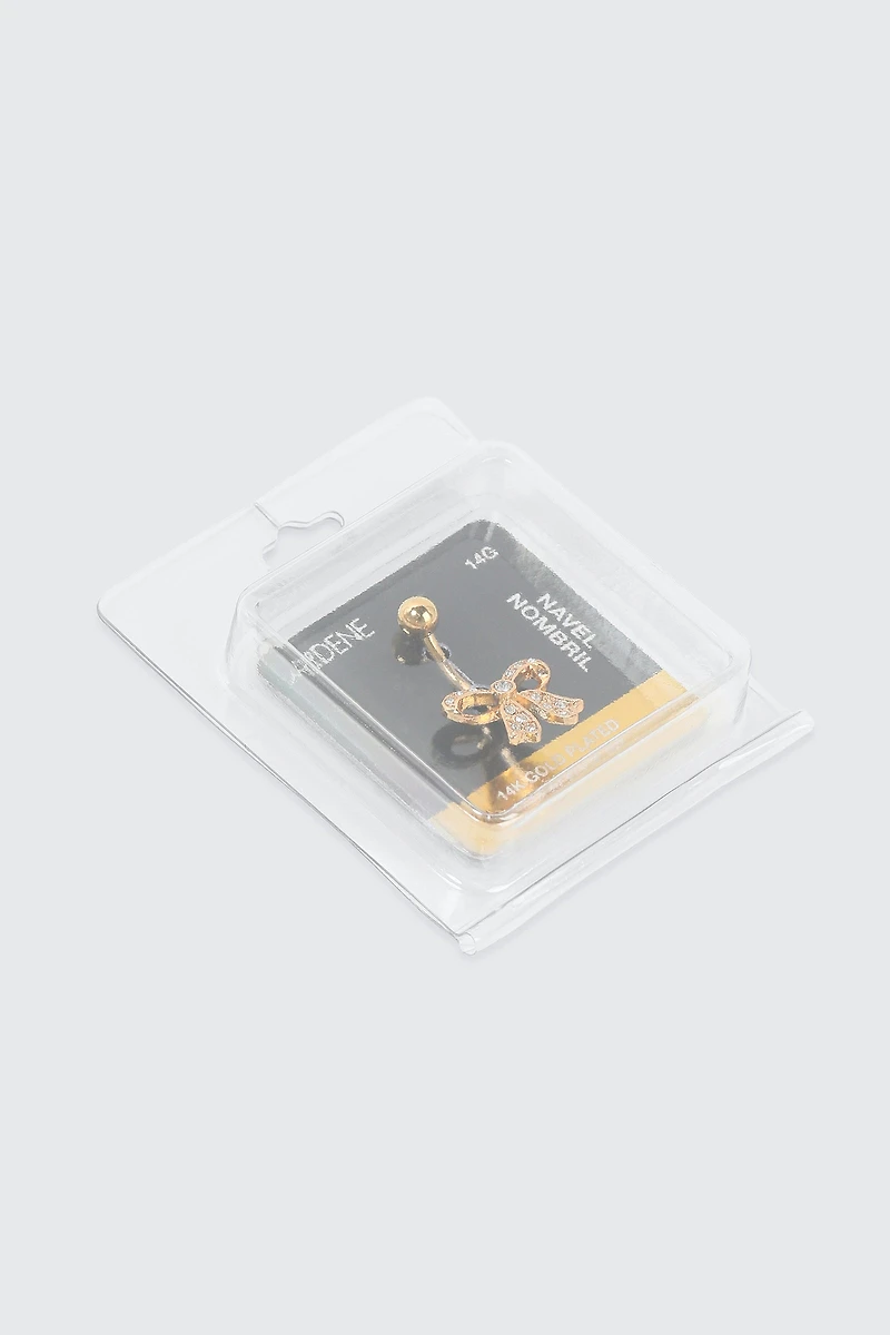 Perçage de nombril à boucle plaqué or 14K