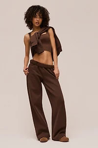 Ardene MADESOFT Fleece Straight Leg Sweatpants in Mocha | Size | Polyester/Cotton | Eco-Conscious