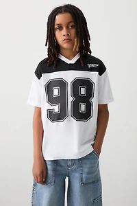 Ardene Kids Sports Jersey Shirt in White | Size | Polyester