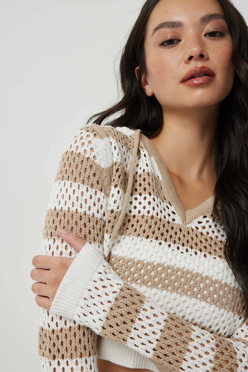 Pull crochet à capuchon ray