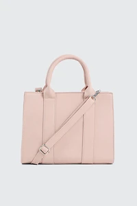 Ardene Tote Bag in Light | 100% Recycled Polyester/Faux Leather | Eco-Conscious