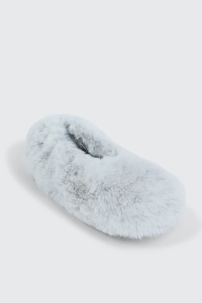 Ardene Faux Fur Slippers in Light Grey | Size | Polyester