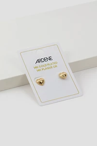Clous d'oreilles en cœur plaqués or 14K
