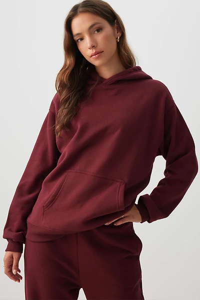 Ardene MADESOFT Fleece Hoodie in Mahogany | Size | Polyester/Cotton | Eco-Conscious