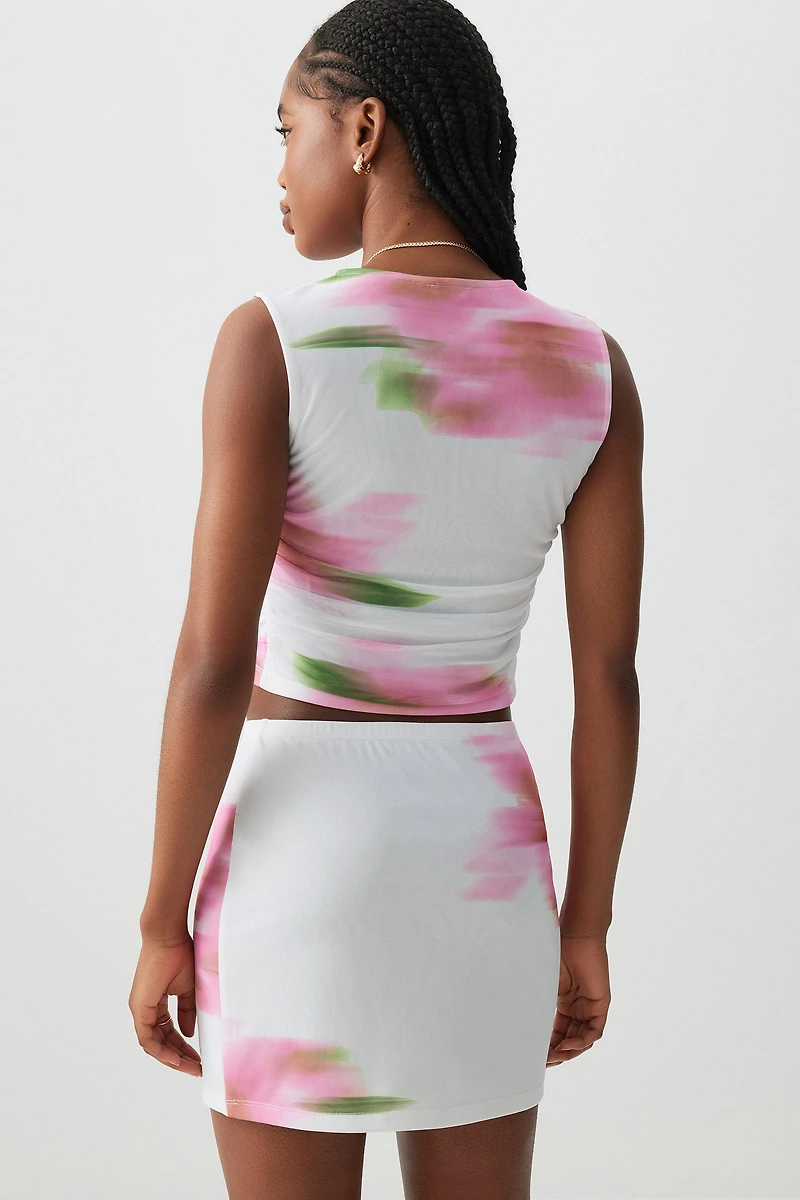 Jupe courte en maille filet