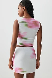 Jupe courte en maille filet