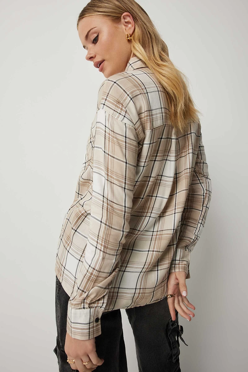 Chemise brossée à carreaux