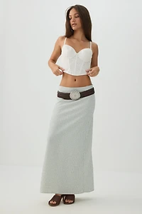 Bustier ultracourt à broderie anglaise