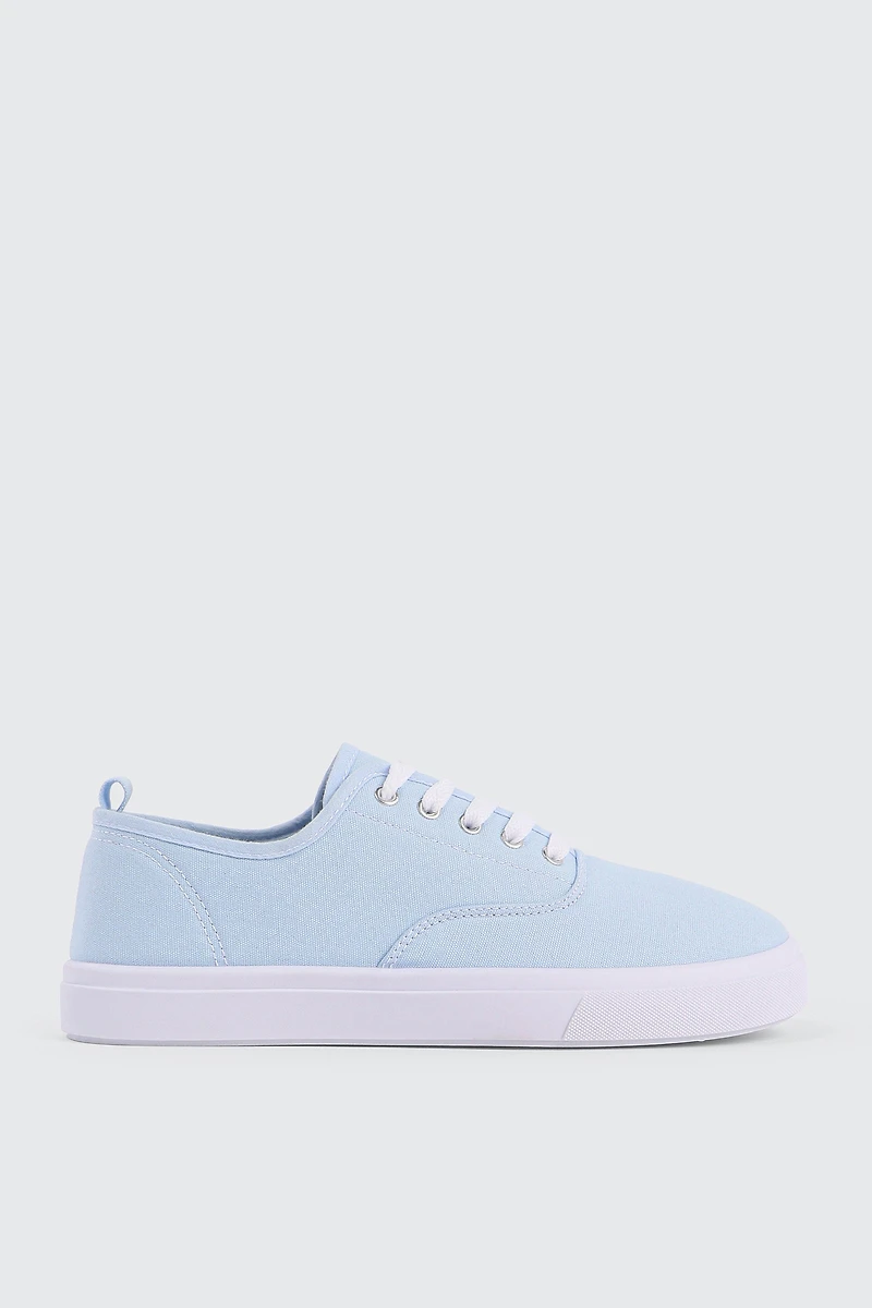 Ardene Low Top Canvas Sneakers in Light Blue | Size | Eco-Conscious