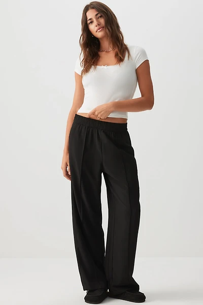 Ardene Flowy Twill Wide Leg Pants in | Size | Polyester