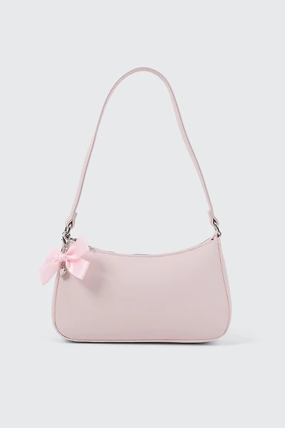 Ardene Kids Shoulder Bag with Bow Charm in Light Pink | Faux Leather/Polyester