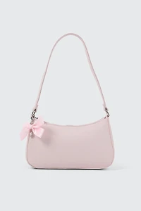 Ardene Kids Shoulder Bag with Bow Charm in Light Pink | Faux Leather/Polyester