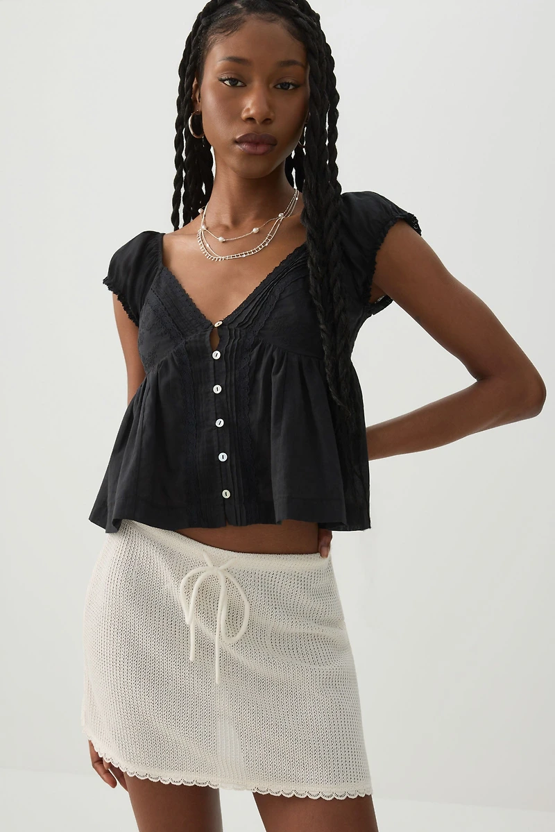 Blouse fluide à col plongeant