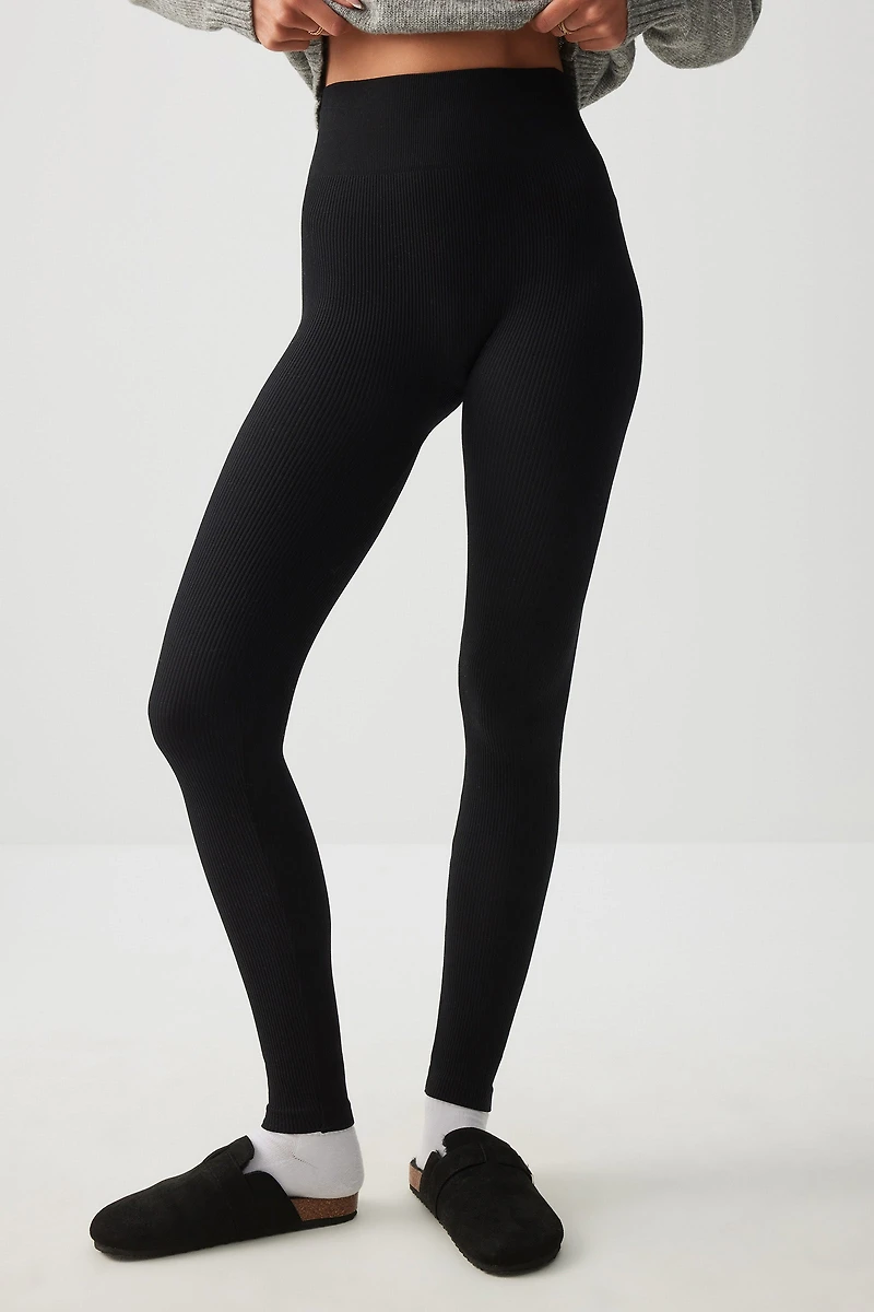 Legging côtelé sans coutures