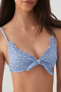 Haut de maillot noué minifleurs