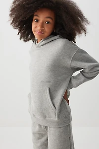 Ardene Kids Solid Hoodie in Grey | Size Small | Polyester/Cotton | Fleece-Lined