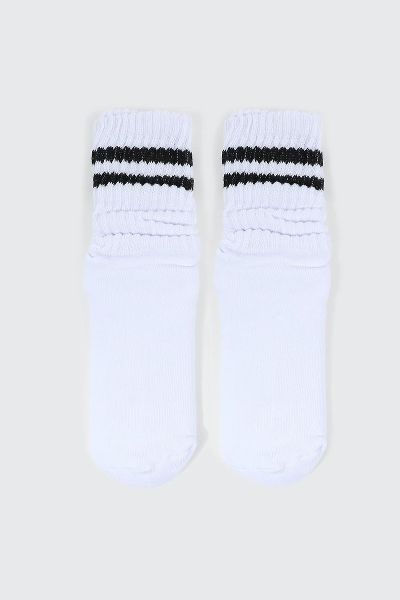 Ardene Slouchy Socks in White | Polyester/Spandex
