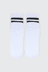 Ardene Slouchy Socks in White | Polyester/Spandex