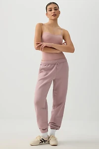 Ardene MADESOFT Fleece Baggy Sweatpants in Rose Dust | Size | Polyester/Cotton | Eco-Conscious