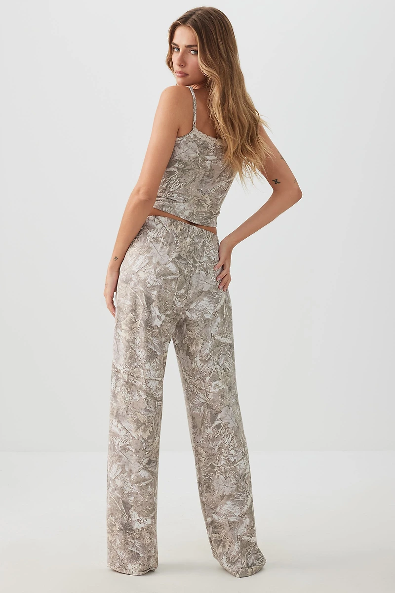 Pantalon de pyjama camouflage en tissu HUSHKNIT