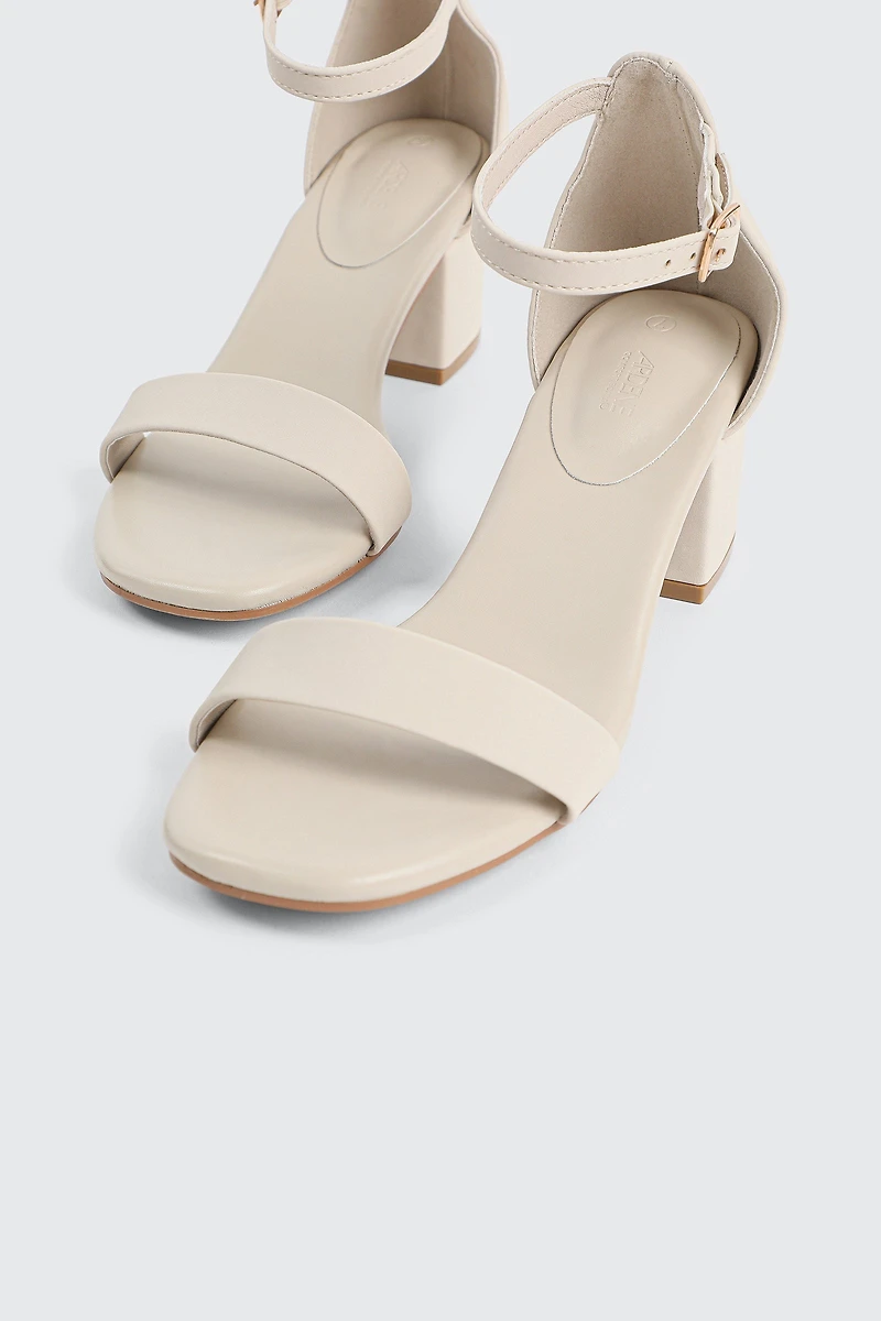 Sandales à talon bloc en faux suède