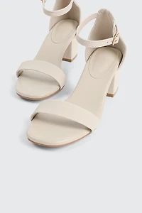 Sandales à talon bloc en faux suède