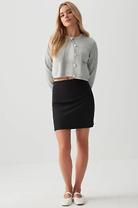 Cardigan court à boutons dorés