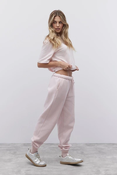 Ardene The Birthday Suit Sweatpants in Light Pink | Size | Polyester/Cotton | Fleece-Lined