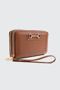 Portefeuille rectangulaire à détail de mors